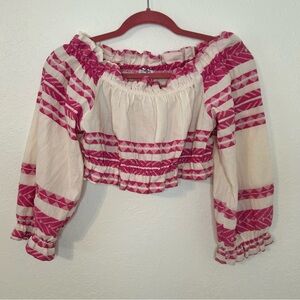 Alba Monti Embroidered Crop Top Blouse Size XS